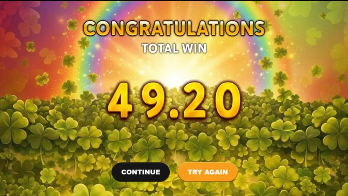 Tampilan layar permainan slot Potion Max 7s dengan tema Irlandia dan simbol keberuntungan.